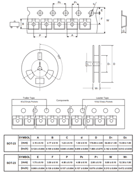 Mechanical Drawing - Comchip Technology BAS21/A/C/S-HF Switching Diodes